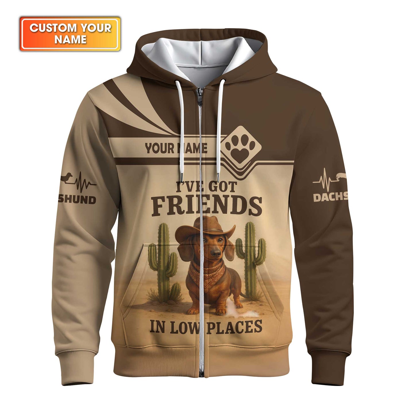 I've Got Friends In Low Places Shirt, Personalized Name Wiener Dog T Shirt, Dachshund Sweatshirt