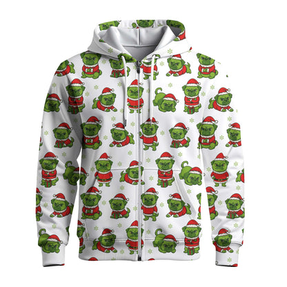 Grinch Pug Christmas White Hoodie, Funny Pug Shirt,  Pugrinch Pattern Shirts
