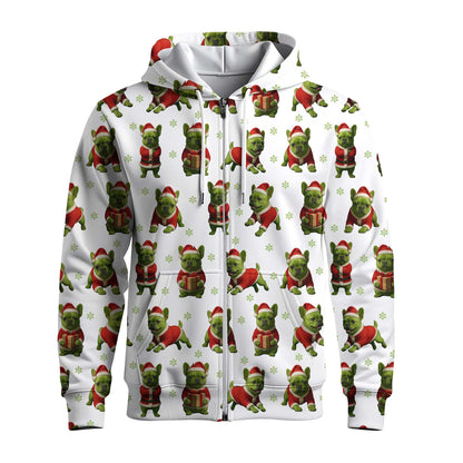 French Bulldog Shirt Pattern Shirt, Crazy French Bulldog Shirt, Funny French Bulldog Xmas Hoodie For Dog Lover