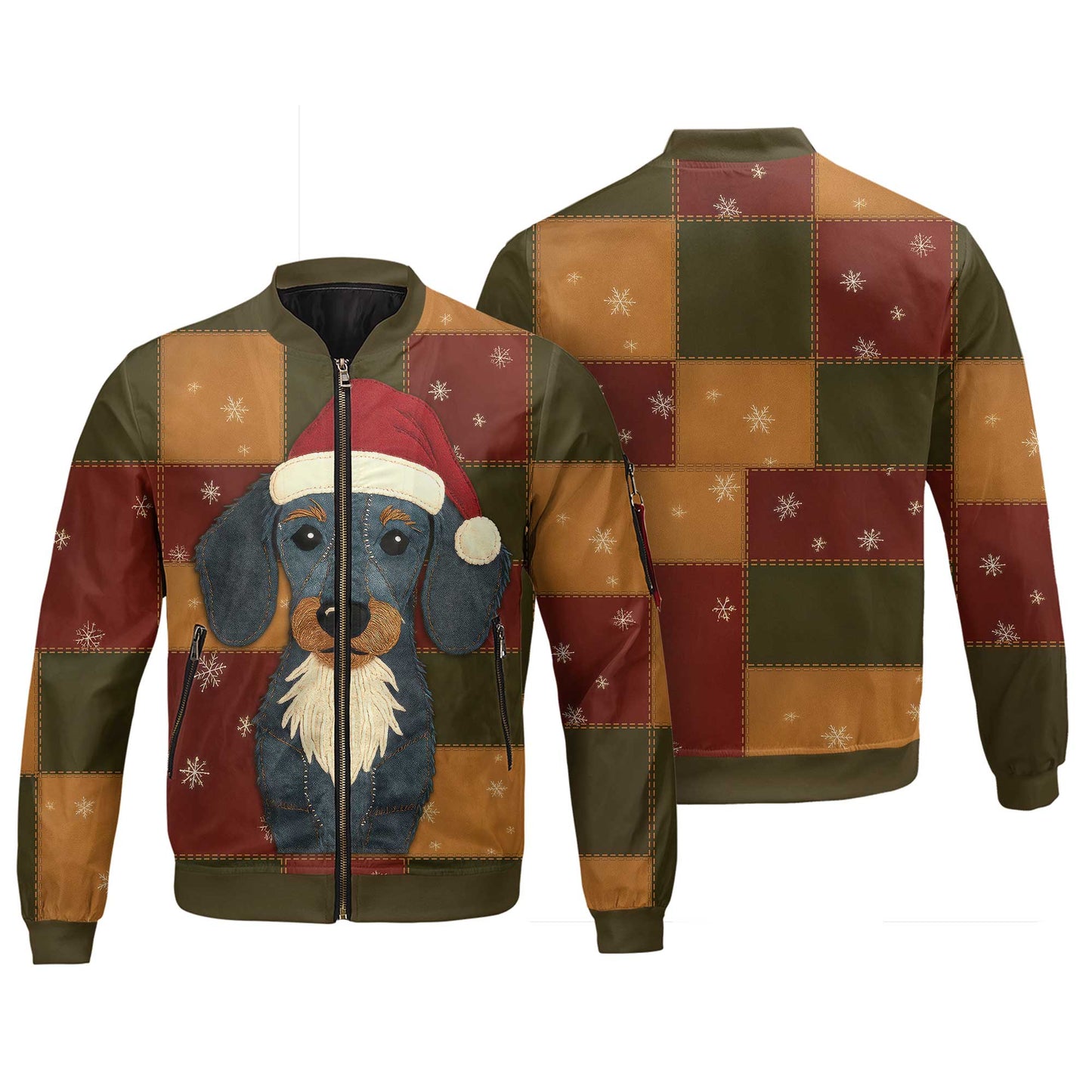 Patchwork Dachshund Christmas Polo, Dachshund T Shirt, Wiener Dog T Shirt