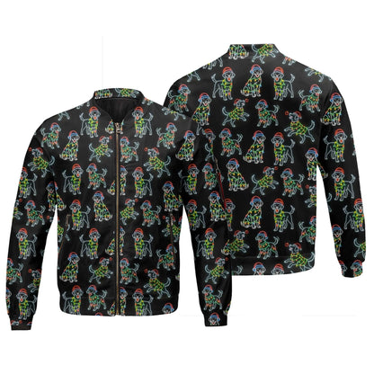 Colorful Neon Labrador Santa Christmas Black Polo, Christmas Labrador T Shirt, Labrador Dog Shirt