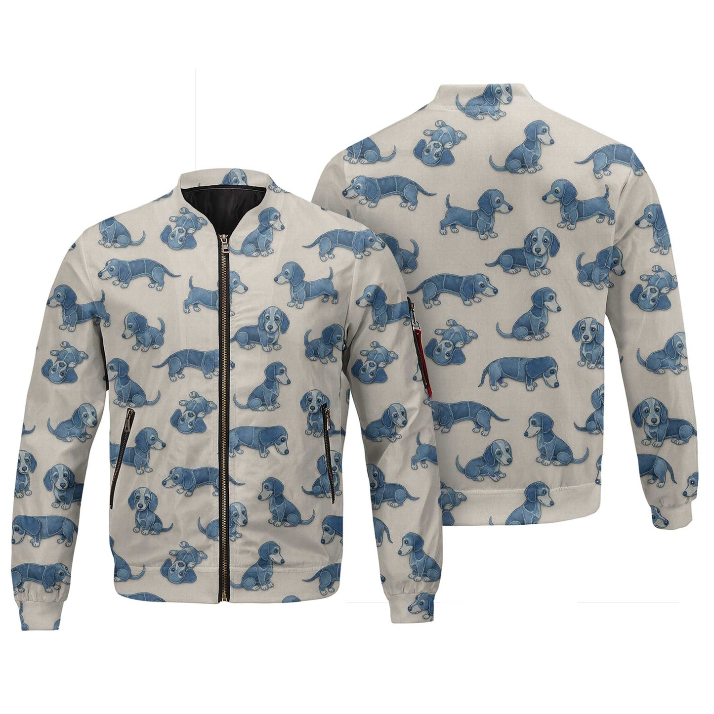 Playful Blue Dog Pattern Hawaiian Style, Wiener Dog T Shirt, Dachshund Shirt