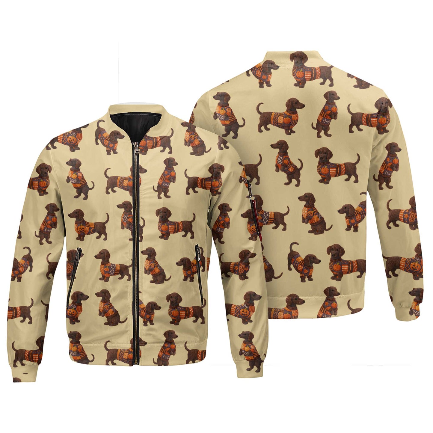 Pattern Dachshund Shirt With Pumpkin Sweater Design, Dachshund Halloween Shirt, Christmas Dachshund Shirt