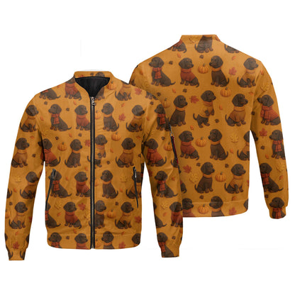 Pattern Dachshund Orange Shirt With Pumpkin And Autumn Leaves, Dachshund Halloween Shirt, Winter Dog Shirts