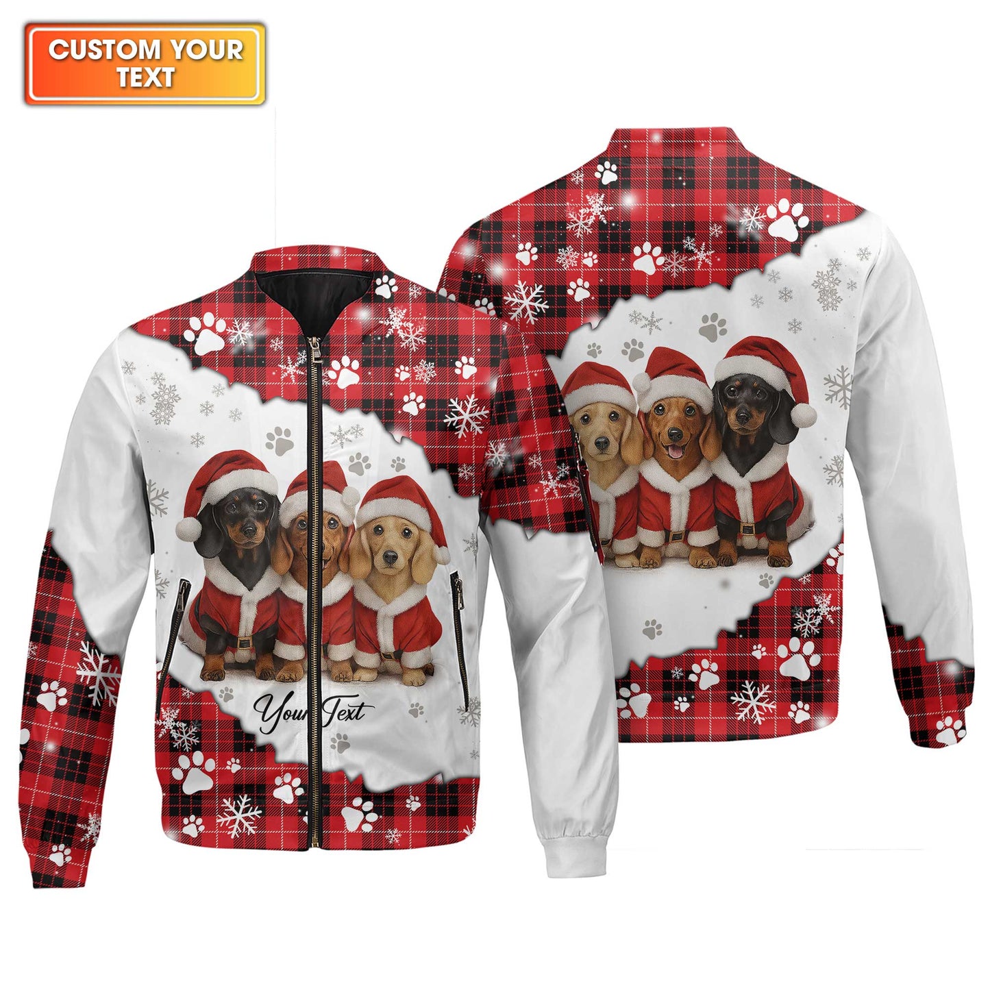 Dachshund Christmas Shirt, Weiner Dog T Shirt, Pattern Polos For Spooky Season, Custom Quote Shirt