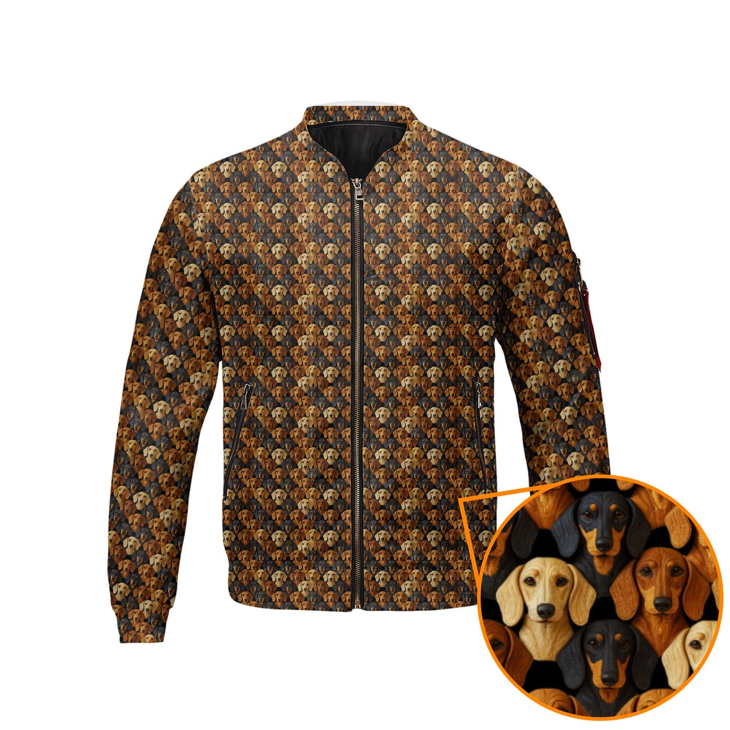 Funny All Over Print With Multiple Dog Faces Shirt, Pattern Polos, Dachshund Shirt, Weiner Dog Shirts