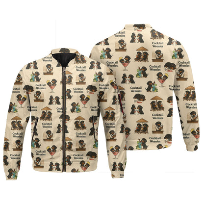 Cocktail Dachshund Pattern Lightweight Polo, Wiener Dog T Shirt, Dachshund Sweatshirt