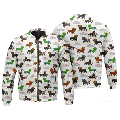 Super Hero Dachshund Pattern Polo, Wiener Dog T Shirt, Dachshund Sweatshirt