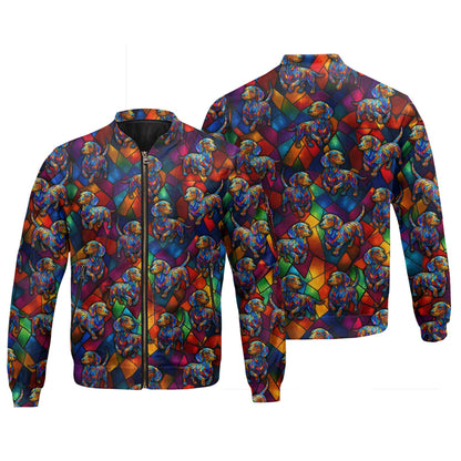 Vibrant Mosaic Dachshund Shirt, Colorful Glass Art Dog Design, Dachshund T Shirt, Wiener Dog T Shirt