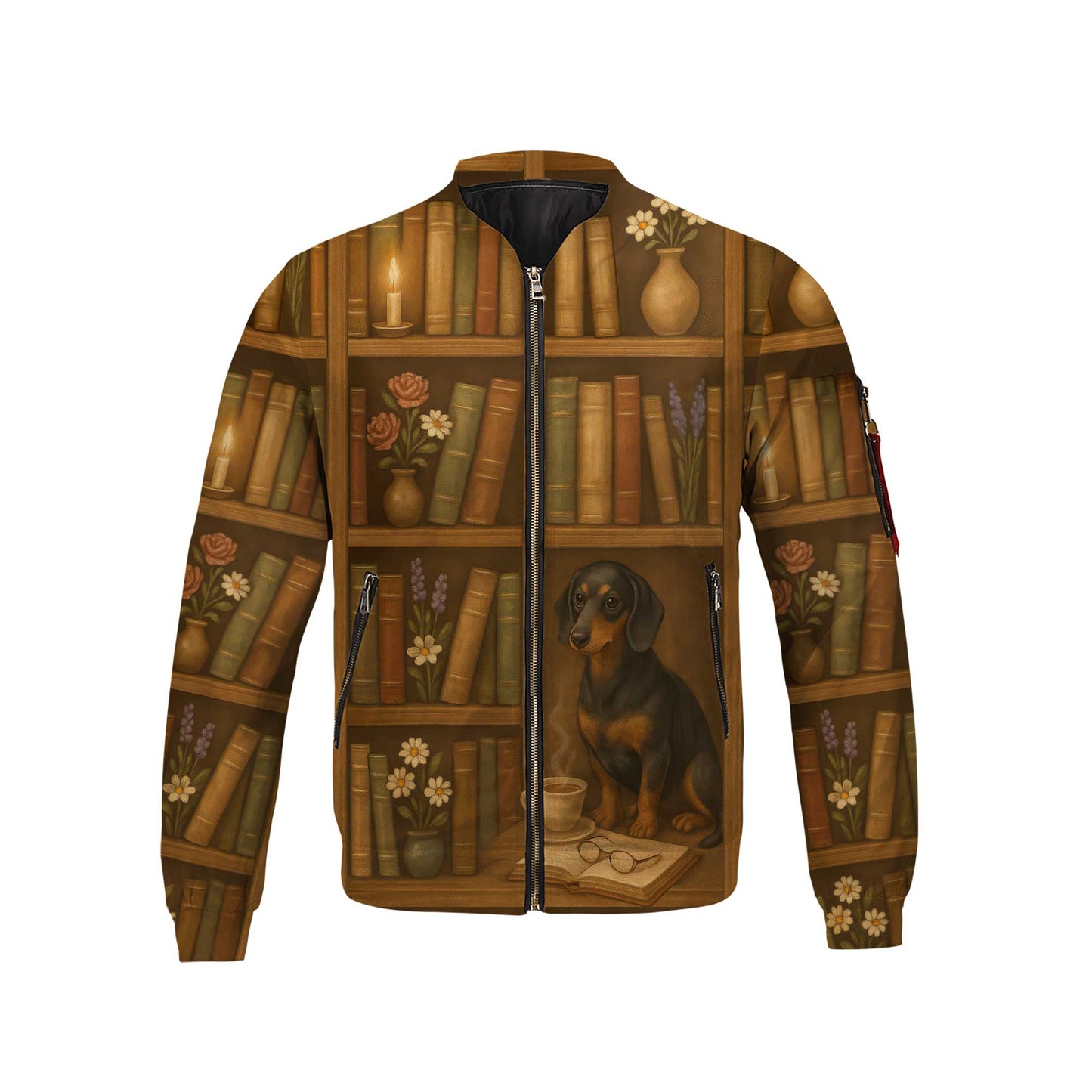 Cozy Bookshelf Design With Dog, Coffee And Candlelight, Dachshund Shirt, Dachshund Sweatshirt