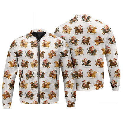 Santa Riding Cute  Dachshund Holiday Tee, Dachshund T Shirt, Wiener Dog T Shirt