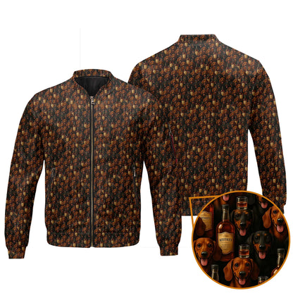 Whiskey Bottle Pattern Polo, Dachshund T Shirt, Funny Wiener Dog T Shirt