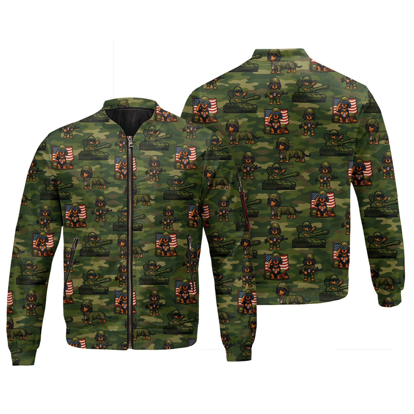 Military Camo Soldier Pattern Polo, Dachshund Shirt, Wiener Dog T Shirt