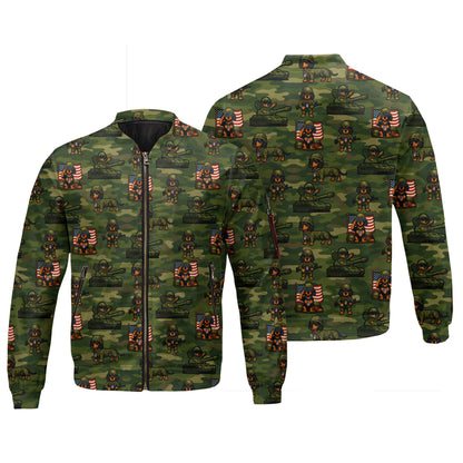 Military Camo Soldier Pattern Polo, Dachshund Shirt, Wiener Dog T Shirt