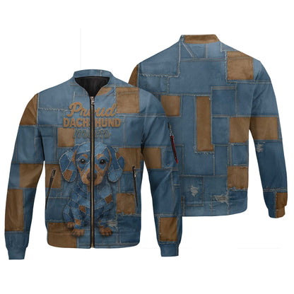 Proud Dachshund Mom Shirt, Cute Wiener Dog Denim Patchwork T Shirt for Dog Lovers