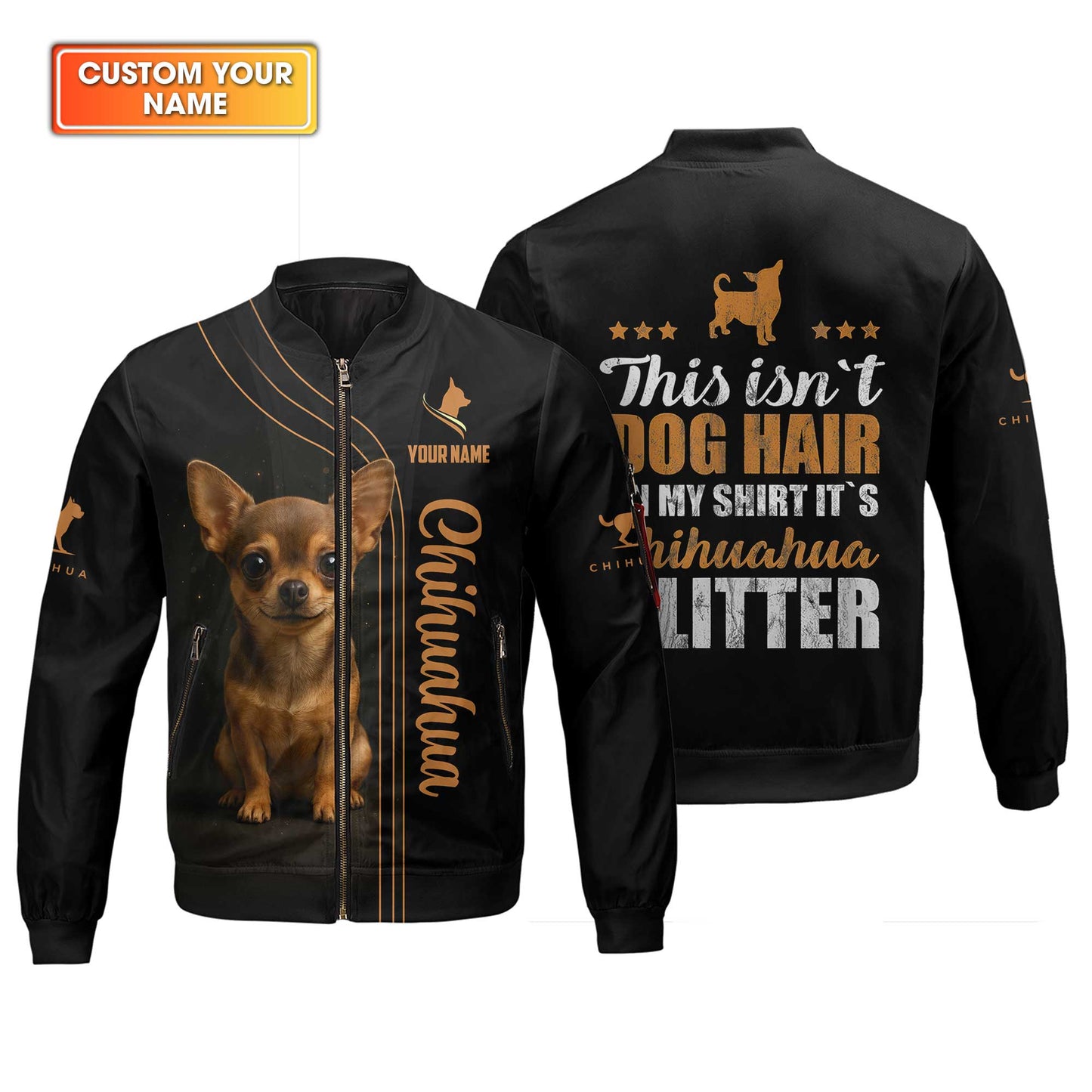 "This Isn’t Dog Hair On My Shirt It’s Chihuahua Glitter" Chihuahua Hoodie, Custom Name Chihuahua Shirt, Chihuahua Dog T Shirt