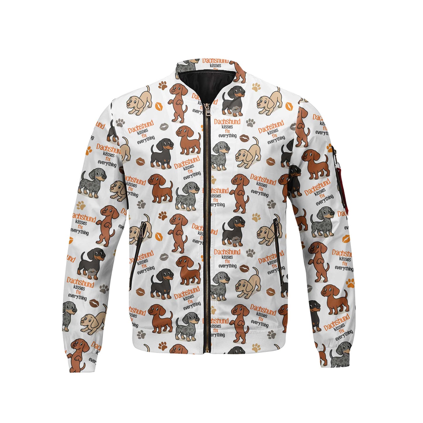 Dachshund Kisses Fix Everything Pattern Polos, Dachshund Shirt, Weiner Dog T Shirt
