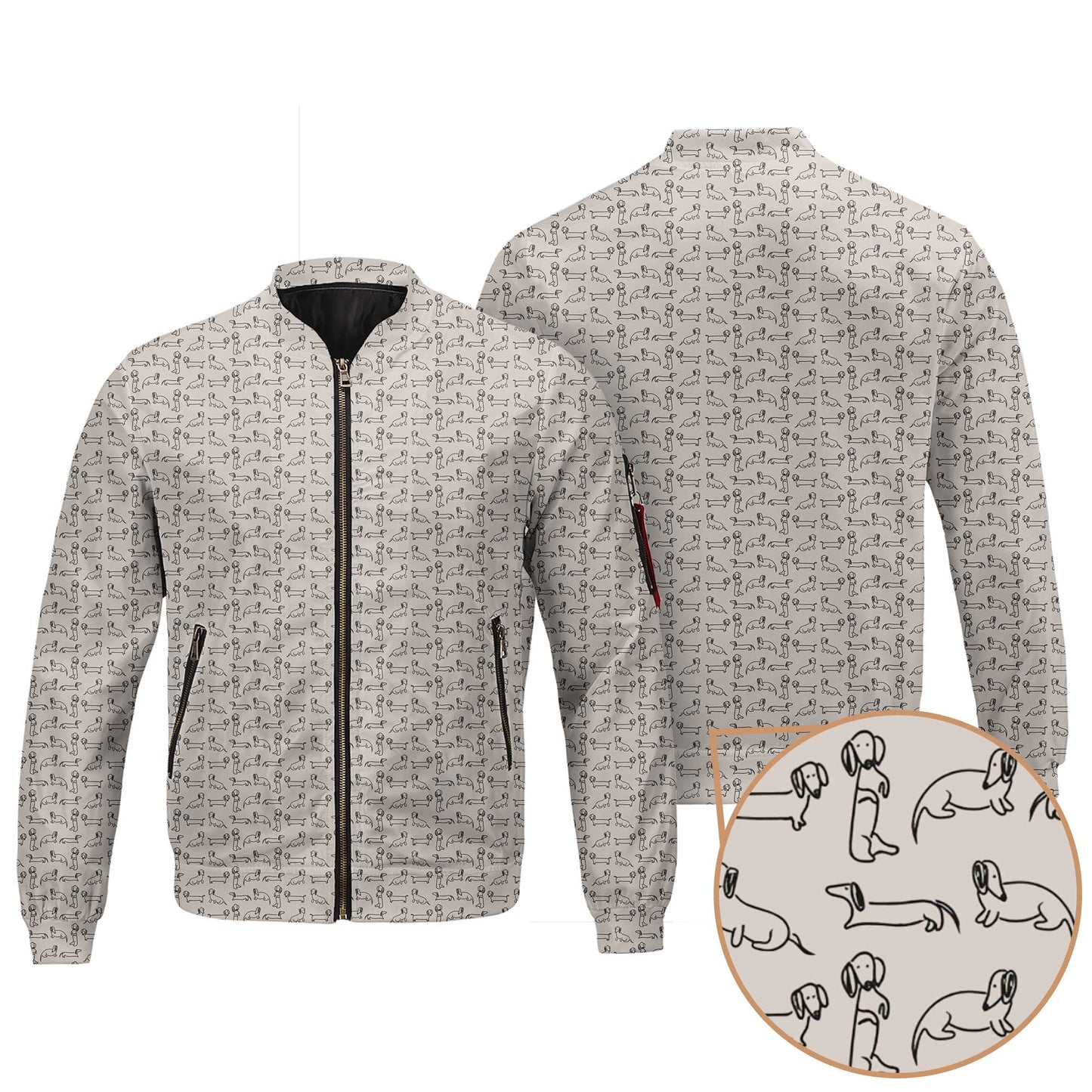 Dachshund T Shirt, Minimal Line Art Dachshund Pattern Polo, Wiener Dog T Shirt