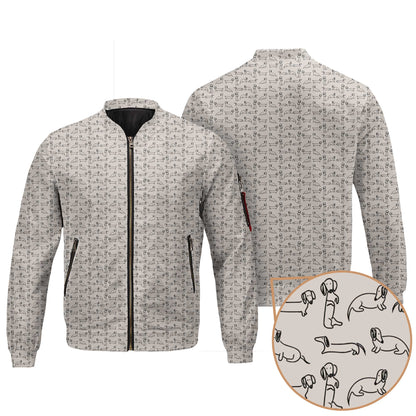 Dachshund T Shirt, Minimal Line Art Dachshund Pattern Polo, Wiener Dog T Shirt