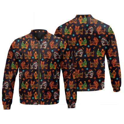 Funny Holiday With Neon Dachshund And Christmas Tree Pattern, Dachshund Christmas Shirt, Wiener Dog T Shirt