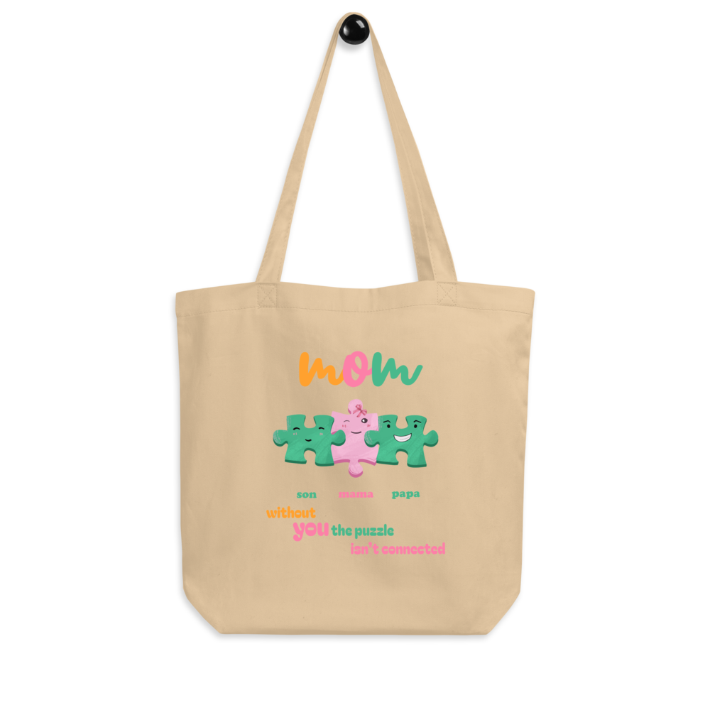 Personalized Mama Tote Bag – Organic Cotton Custom Puzzle Name Bag | Mother’s Day Gift  Birthday Gift For Mom