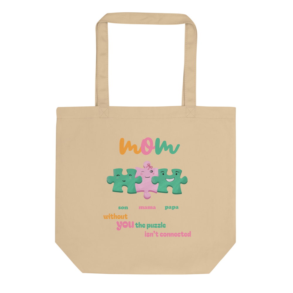 Personalized Mama Tote Bag – Organic Cotton Custom Puzzle Name Bag | Mother’s Day Gift  Birthday Gift For Mom