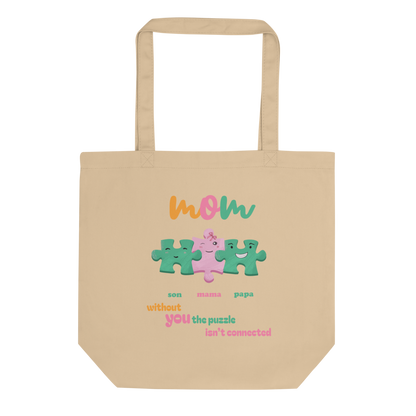 Personalized Mama Tote Bag – Organic Cotton Custom Puzzle Name Bag | Mother’s Day Gift  Birthday Gift For Mom