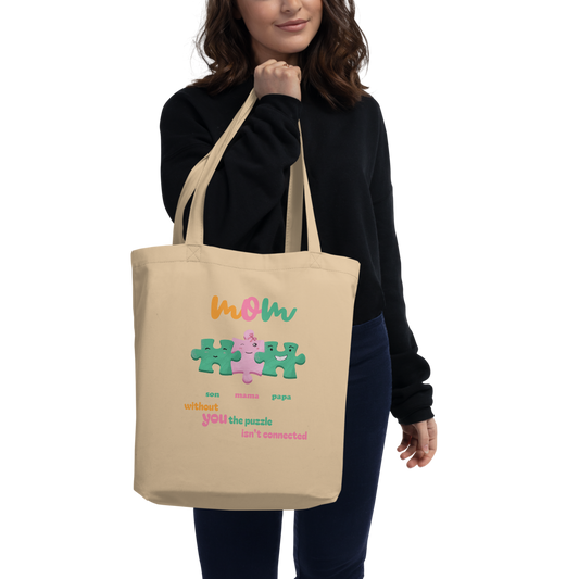 Personalized Mama Tote Bag – Organic Cotton Custom Puzzle Name Bag | Mother’s Day Gift  Birthday Gift For Mom