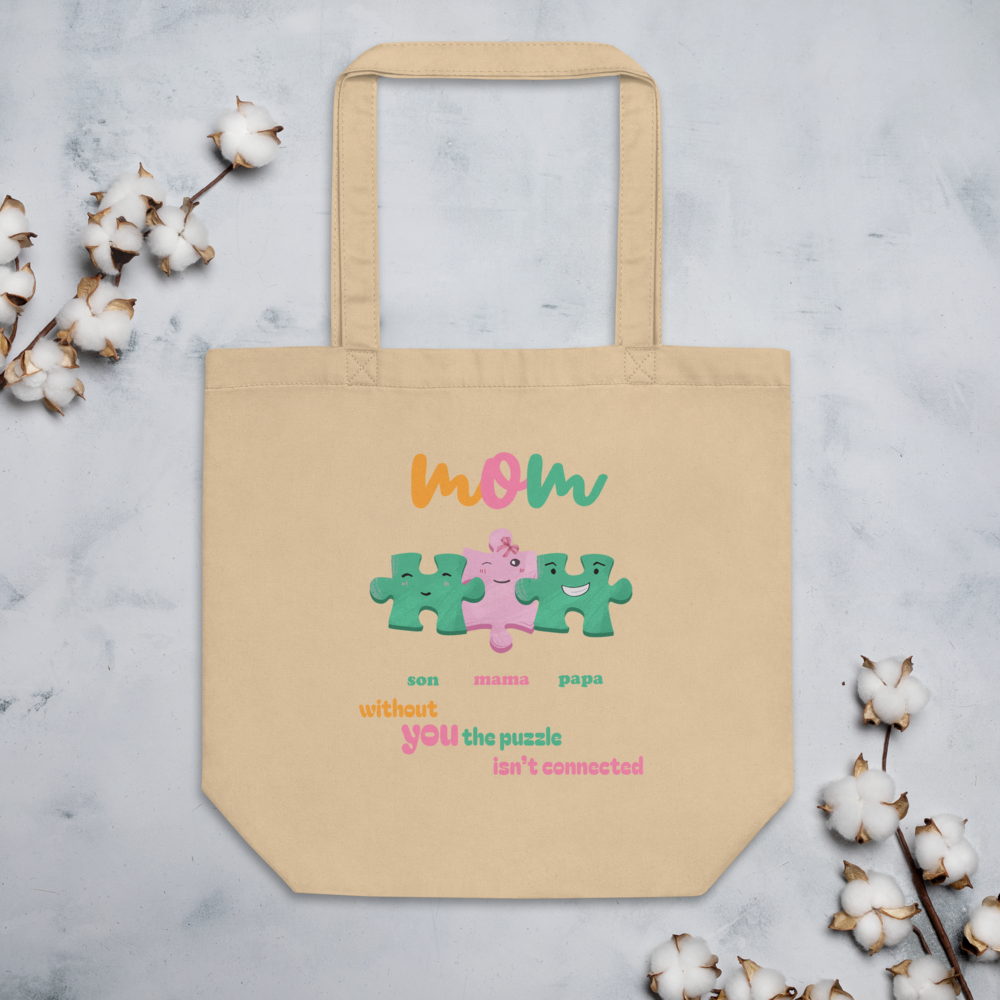 Personalized Mama Tote Bag – Organic Cotton Custom Puzzle Name Bag | Mother’s Day Gift  Birthday Gift For Mom