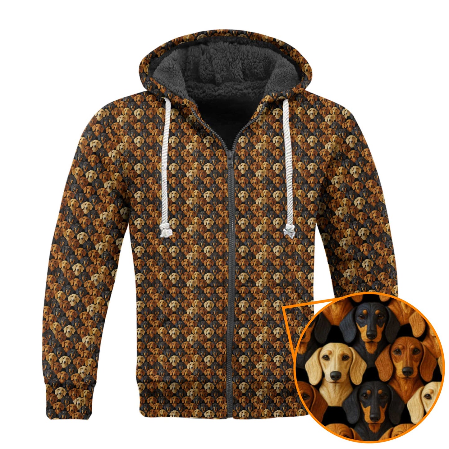 Funny All Over Print With Multiple Dog Faces Shirt, Pattern Polos, Dachshund Shirt, Weiner Dog Shirts