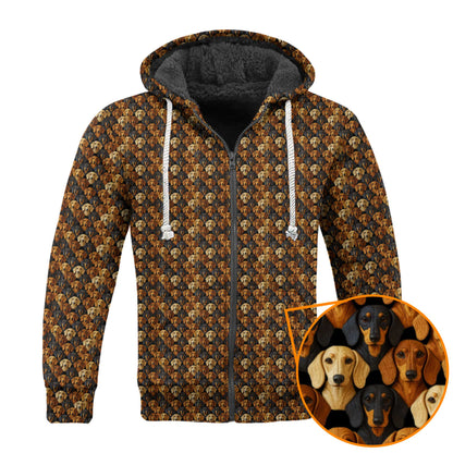 Funny All Over Print With Multiple Dog Faces Shirt, Pattern Polos, Dachshund Shirt, Weiner Dog Shirts