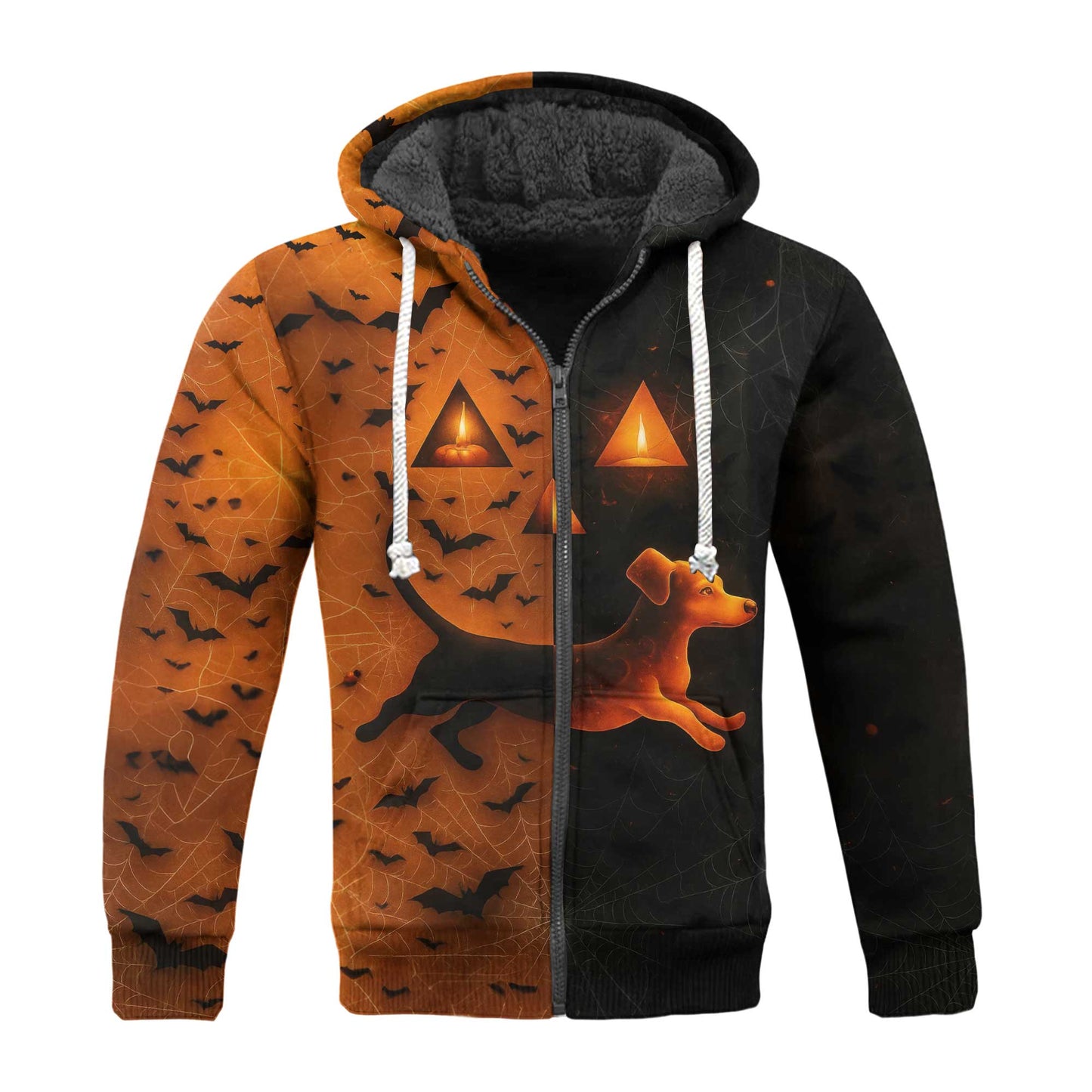 Split Orange & Black Spooky Halloween Dachshund Shirt, Dachshund Shirt, Weiner Dog T Shirt