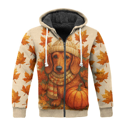 Fall Pumpkin Season Autumn Leaves Tee, Dachshund Shirt, Weiner Dog T Shirt