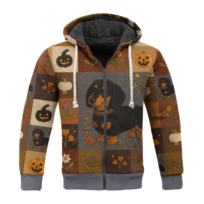 Pattern Polos For Spooky Season, Dachshund Halloween Shirt, Dachshund T Shirt - Autumn Floral Pumpkin