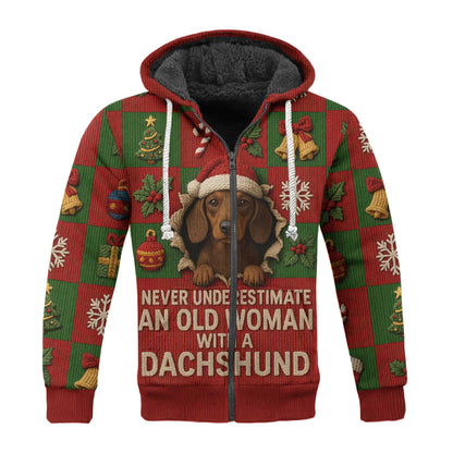 An Old Woman With A Dachshund, Dachshund Shirt Women's, Weiner Dog Tee, Pattern Polos For Spooky Season