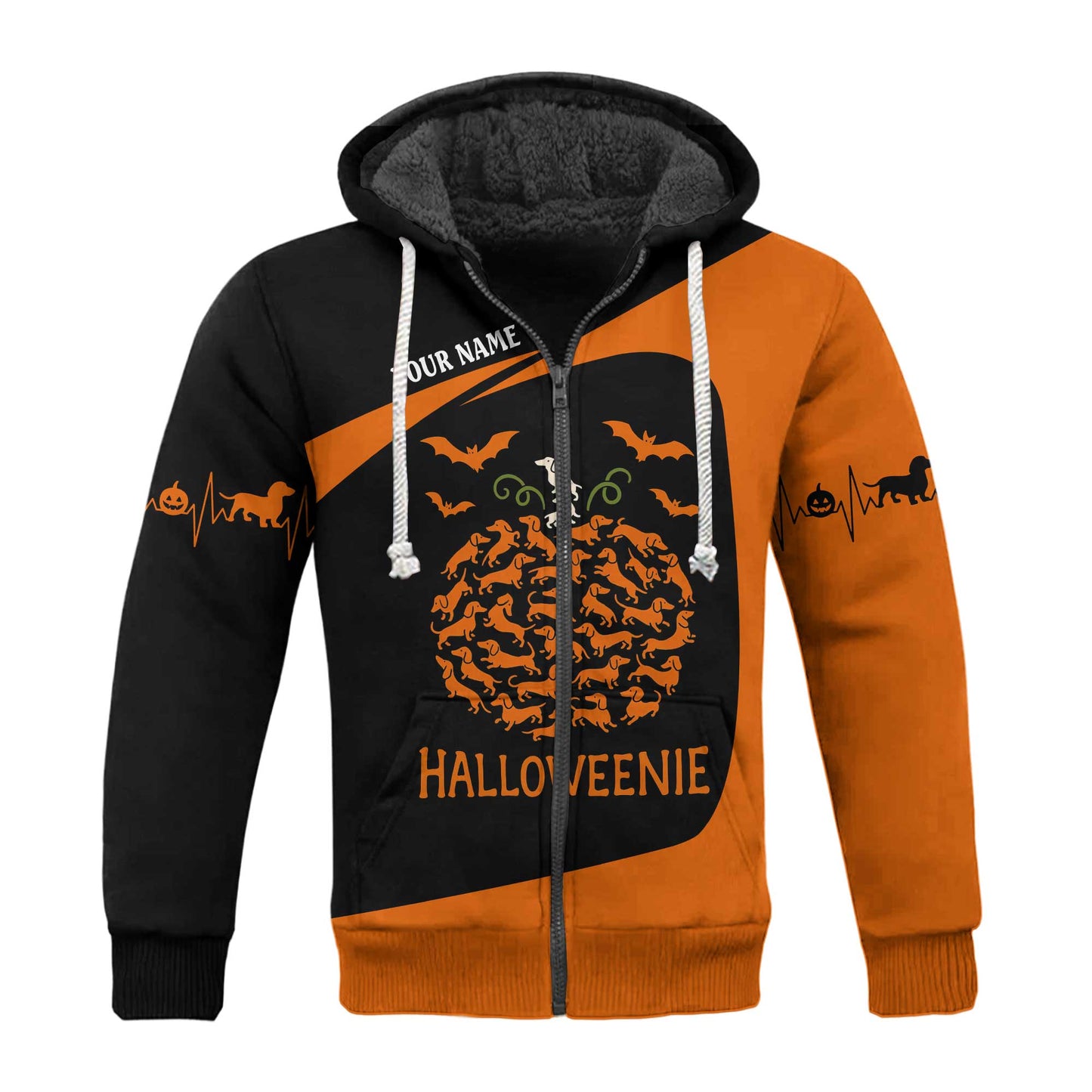 HalloWeenie - Dachshund Halloween Shirt, Weenie Dog Shirts, Pattern Polos For Spooky Season - Custom Name Shirt