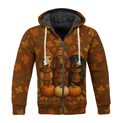 Autumn Fall Pumpkin Wiener Dog Shirt - Weiner Dog Christmas T Shirt, Dachshund Shirt Women’s, Pattern Polos For Spooky Season
