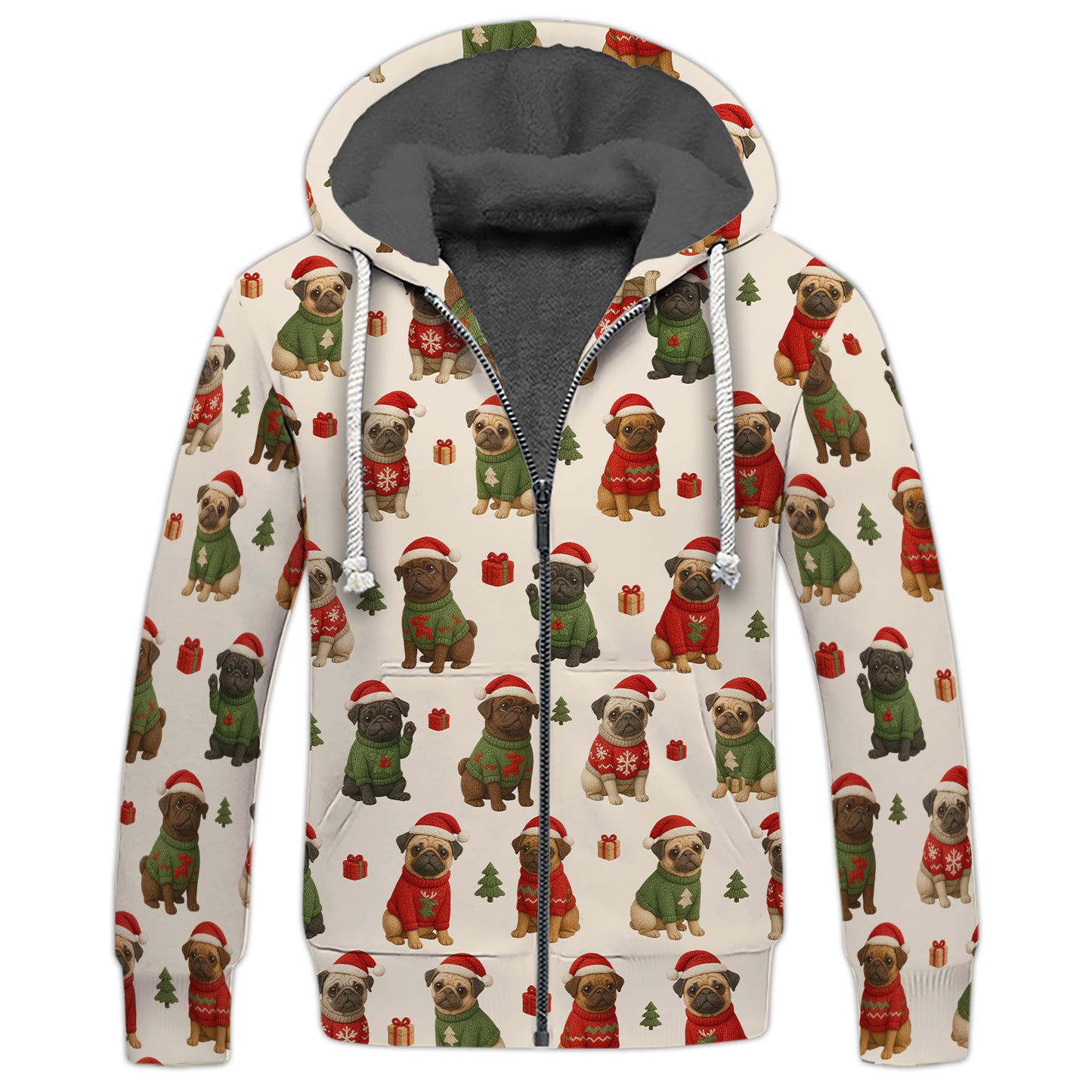 Funny Pug Pattern Shirts, Christmas Pug Shirt, Xmas Pug Hoodie For Dog Lover