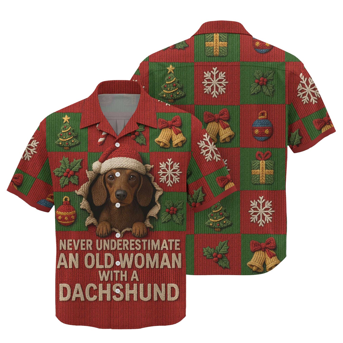 An Old Woman With A Dachshund, Dachshund Shirt Women's, Weiner Dog Tee, Pattern Polos For Spooky Season