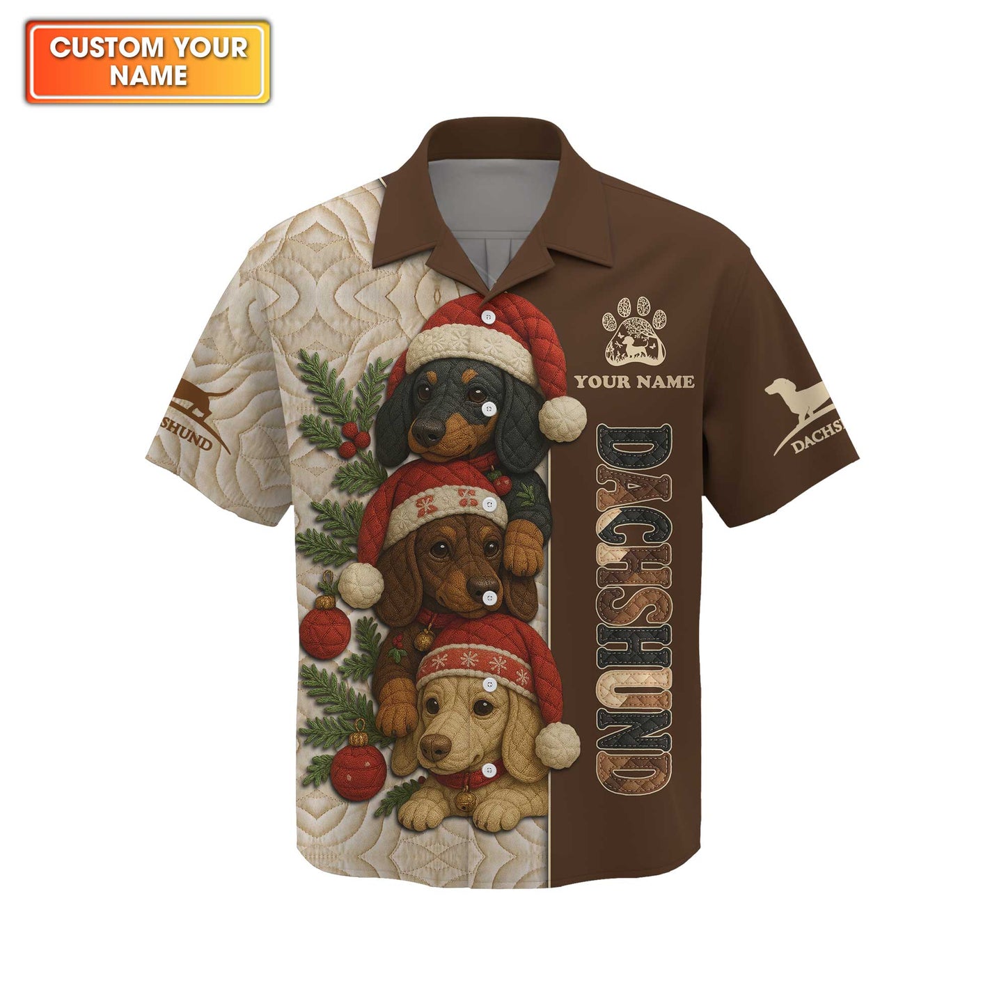 Dachshund Christmas Shirt, Wiener Dog Holiday T-Shirt, Custom Sausage Dog Gift