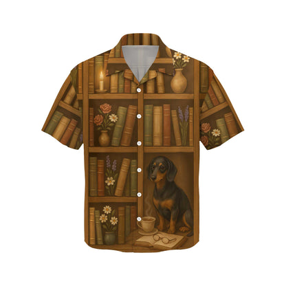 Cozy Bookshelf Design With Dog, Coffee And Candlelight, Dachshund Shirt, Dachshund Sweatshirt