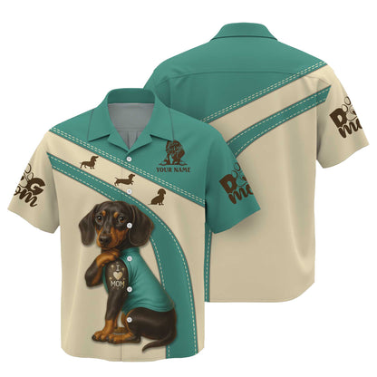 Weenie Dog Shirts, Dachshund T Shirt, Pattern Polos For Spooky Season Gift for Dog Mom - Custom Name Shirt