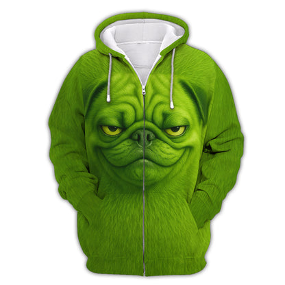 Pug Christmas Shirts, Pugrinch Hoodie For Dog Lovers, Xmas Grinch Pug Shirts, Gift For Christmas Day