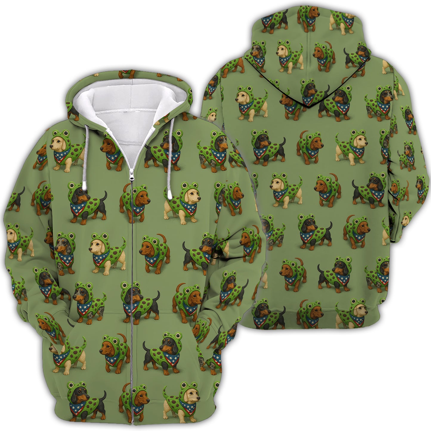 Funny Dachshund Hoodie, Dachshund Wiener Dog Sweatshirt, Frog Costume Dog Lover Gift
