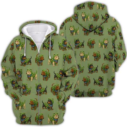 Funny Dachshund Hoodie, Dachshund Wiener Dog Sweatshirt, Frog Costume Dog Lover Gift