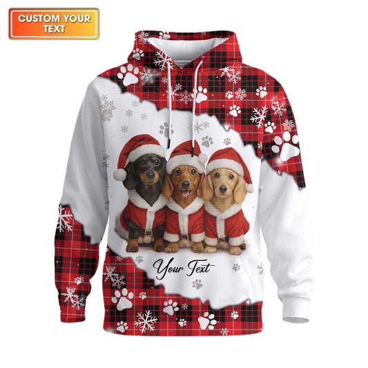 Dachshund Christmas Shirt, Weiner Dog T Shirt, Pattern Polos For Spooky Season, Custom Quote Shirt