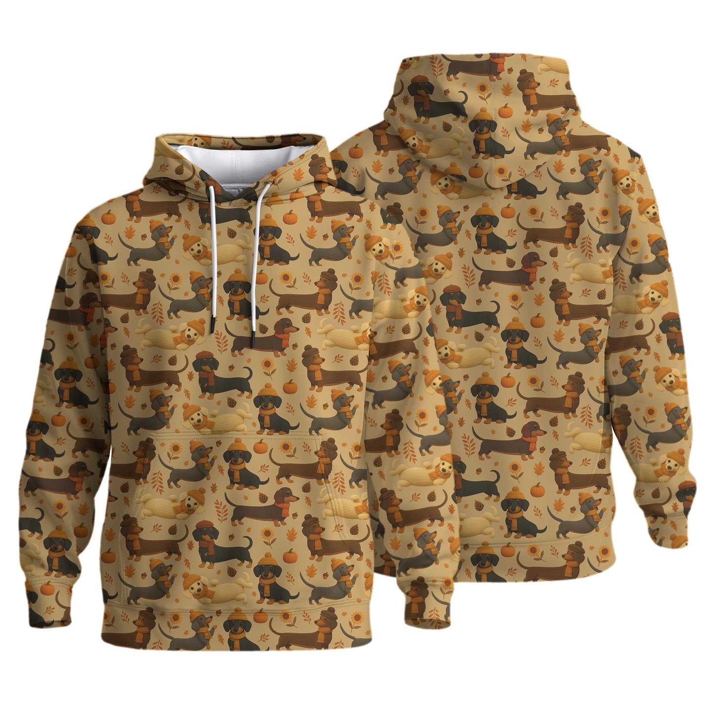 Fall Pattern Shirt, Dachshund Christmas Shirt, Weiner Dog Tee, Pattern Polos For Spooky Season