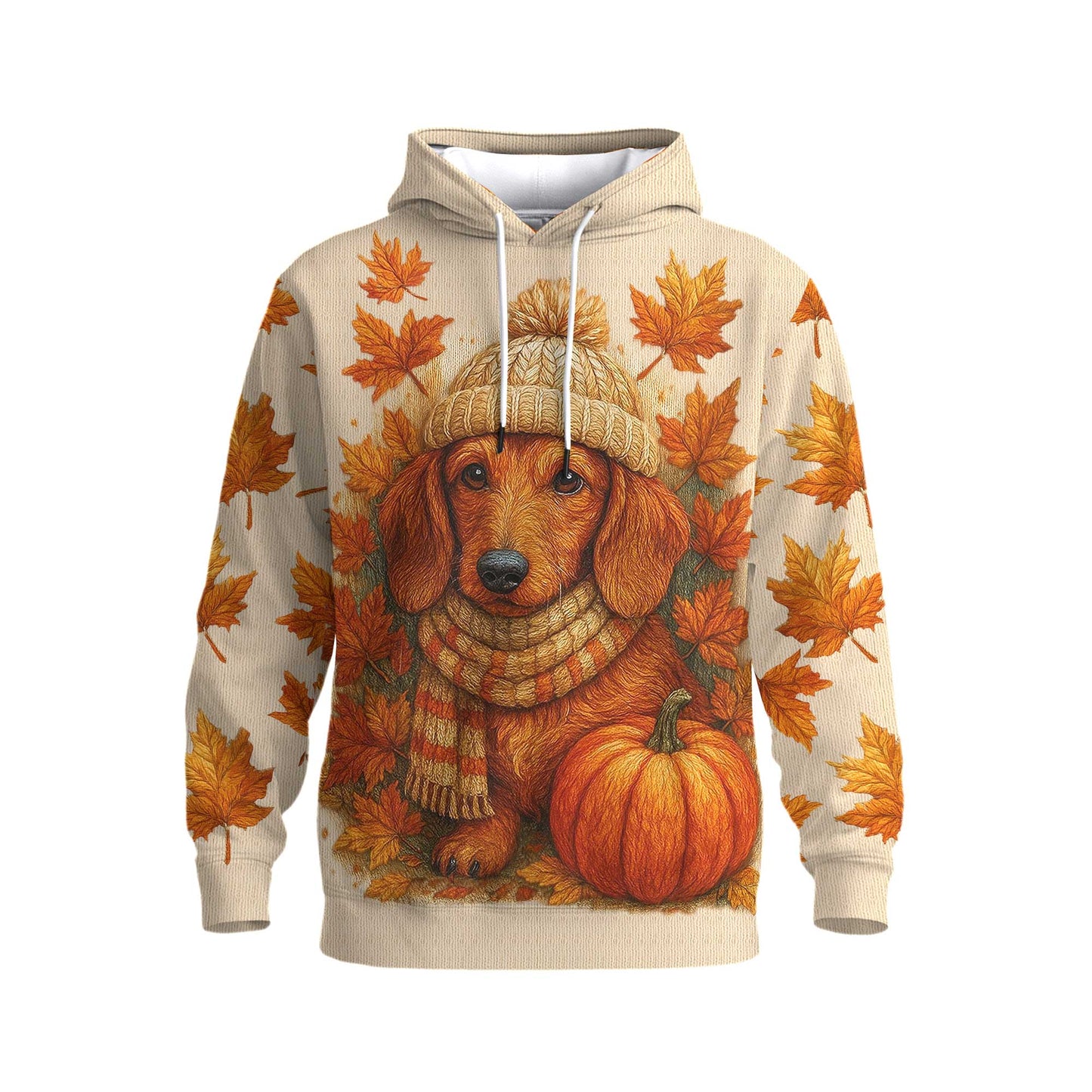 Fall Pumpkin Season Autumn Leaves Tee, Dachshund Shirt, Weiner Dog T Shirt