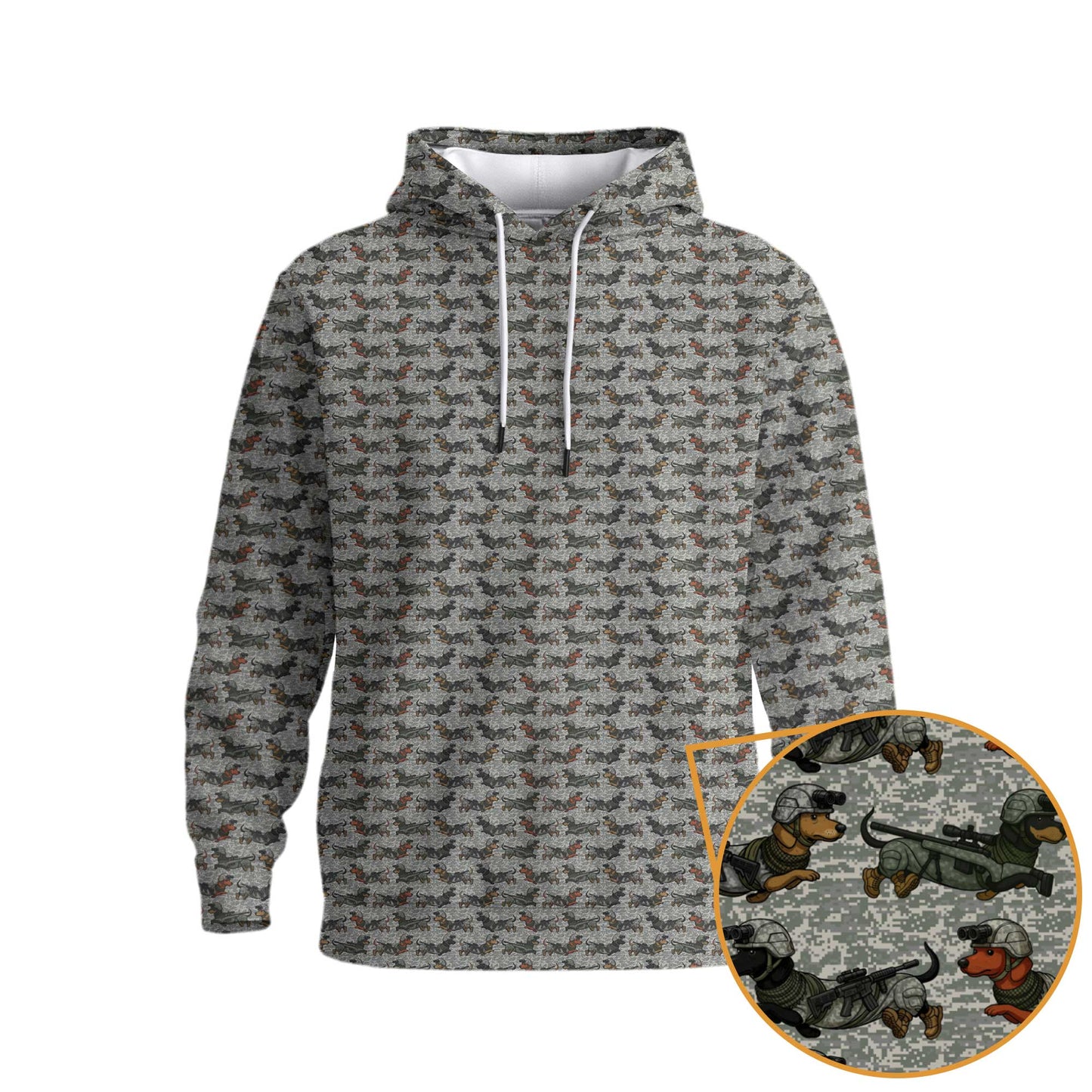 Sausage Dog Camo All Over Tee, Pattern Polos For Dog Lover, Dachshund Shirt