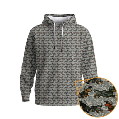 Sausage Dog Camo All Over Tee, Pattern Polos For Dog Lover, Dachshund Shirt